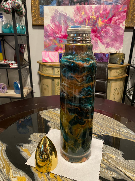 Custom 32oz On Point Tumbler Alcohol inks and Epoxy